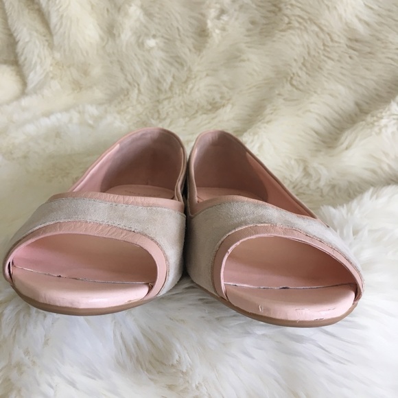 Cole Haan Suede Peep Toe Flats - Picture 3 of 7